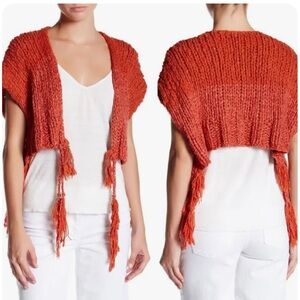 FREE PEOPLE TASSEL AWAY SHRUG SWEATER VEST